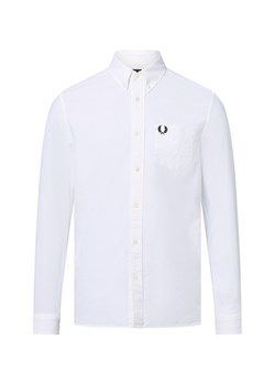 Fred Perry Męska koszula bawełniana Mężczyźni Slim Fit Bawełna biały jednolity ze sklepu vangraaf w kategorii Koszule męskie - zdjęcie 184813362