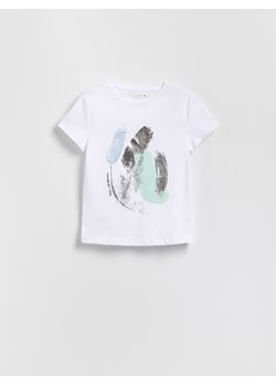Reserved - T-shirt z nadrukiem - biały ze sklepu Reserved w kategorii Bluzki damskie - zdjęcie 184814080