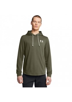 Męska bluza dresowa nierozpinana z kapturem Under Armour UA Rival Terry Lc Hd - oliwkowa/khaki ze sklepu Sportstylestory.com w kategorii Bluzy męskie - zdjęcie 184816754