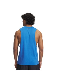 Męski top treningowy Under Armour UA LEFT CHEST CUT OFF TANK - niebieski ze sklepu Sportstylestory.com w kategorii T-shirty męskie - zdjęcie 184816802