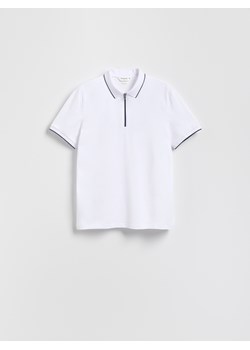Reserved - Koszulka polo z merceryzowaną bawełną - biały ze sklepu Reserved w kategorii T-shirty męskie - zdjęcie 184818371