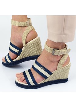 Granatowe espadryle, sandały damskie Big Star Ll274885 ze sklepu suzana.pl w kategorii Sandały damskie - zdjęcie 184831214