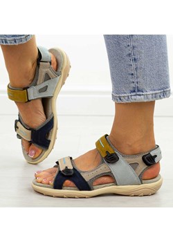 Szare skórzane sandały damskie Cambell 94325 ze sklepu suzana.pl w kategorii Sandały damskie - zdjęcie 184833484