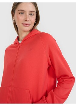 Damska bluza dresowa rozpinana z kapturem 4F 4FWMM00TSWSF1763 - czerwona ze sklepu Sportstylestory.com w kategorii Bluzy damskie - zdjęcie 184839603