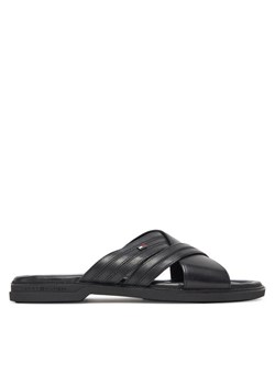 Klapki Tommy Hilfiger Premium Hilfiger Cc Lth Sandal FM0FM05504 Czarny ze sklepu eobuwie.pl w kategorii Klapki męskie - zdjęcie 184840130