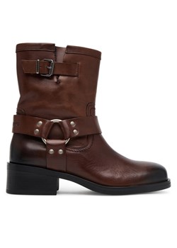 Botki Tommy Jeans Tjw Biker EN0EN02811 Brązowy ze sklepu eobuwie.pl w kategorii Botki - zdjęcie 184840131