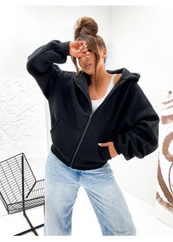 BLUZA Z KAPTUREM OVERSIZE- CZARNA ze sklepu olika.com.pl w kategorii Bluzy damskie - zdjęcie 184842450