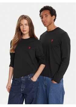 AMI PARIS Longsleeve BFUTS235.724 Czarny Regular Fit ze sklepu MODIVO w kategorii Bluzki damskie - zdjęcie 184844001