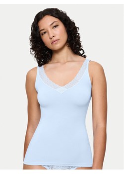 Triumph Top Feel Of Modal 10221637 Błękitny Slim Fit ze sklepu MODIVO w kategorii Piżamy damskie - zdjęcie 184844210