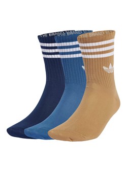 Zestaw 3 par wysokich skarpet unisex adidas 3-Stripes JZ4941 Kolorowy ze sklepu eobuwie.pl w kategorii Skarpetki męskie - zdjęcie 184846341