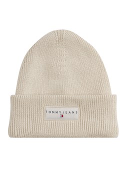 Czapka Tommy Jeans Tjw Linear Beanie AW0AW17913 Écru ze sklepu eobuwie.pl w kategorii Czapki zimowe damskie - zdjęcie 184846392