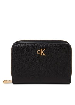 Calvin Klein Damski portfel skórzany Kobiety skóra czarny jednolity ze sklepu vangraaf w kategorii Portfele damskie - zdjęcie 184848183