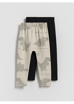 Reserved - Bawełniane legginsy 2 pack - czarny ze sklepu Reserved w kategorii Spodnie chłopięce - zdjęcie 184848274