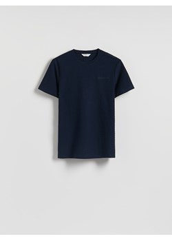Reserved - Strukturalny t-shirt slim - granatowy ze sklepu Reserved w kategorii T-shirty męskie - zdjęcie 184848332