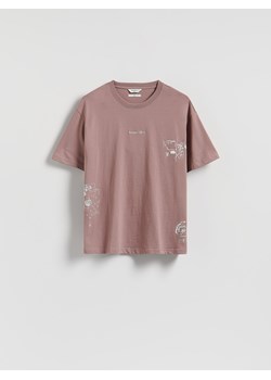Reserved - T-shirt boxy z nadrukiem - różowy ze sklepu Reserved w kategorii T-shirty męskie - zdjęcie 184848410