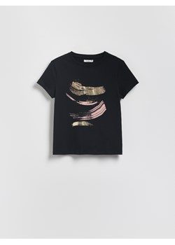 Reserved - T-shirt z nadrukiem - czarny ze sklepu Reserved w kategorii Bluzki damskie - zdjęcie 184848463