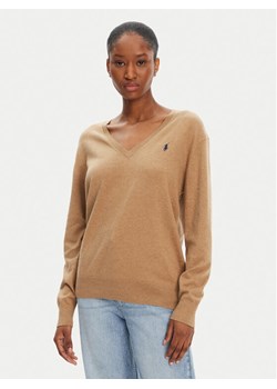 Polo Ralph Lauren Sweter 211972105003 Beżowy Straight Fit ze sklepu MODIVO w kategorii Swetry damskie - zdjęcie 184848981