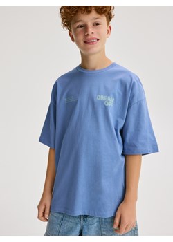 Reserved - Bawełniany t-shirt z nadrukiem - granatowy ze sklepu Reserved w kategorii T-shirty chłopięce - zdjęcie 184850641