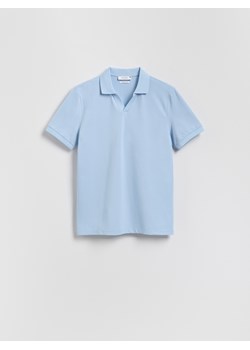 Reserved - Polo z merceryzowaną bawełną - jasnoniebieski ze sklepu Reserved w kategorii T-shirty męskie - zdjęcie 184850681