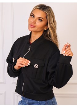 BLUZA BOMBERKA ZAPINANA NA ZAMEK- CZARNA ze sklepu olika.com.pl w kategorii Bluzy damskie - zdjęcie 184852620