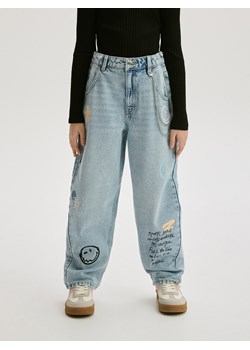 Reserved - Jeansy skater z nadrukiem SmileyWorld® - niebieski ze sklepu Reserved w kategorii Spodnie dziewczęce - zdjęcie 184854171