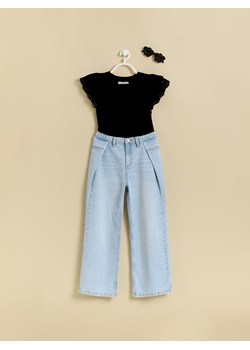 Reserved - Jeansy wide leg z zakładkami - niebieski ze sklepu Reserved w kategorii Spodnie dziewczęce - zdjęcie 184854212