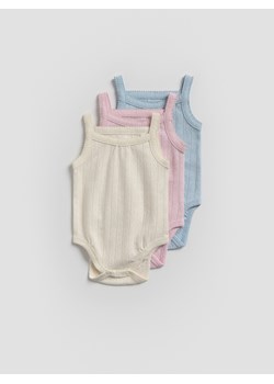 Reserved - Strukturalne body 3 pack - pastelowy róż ze sklepu Reserved w kategorii Odzież dla niemowląt - zdjęcie 184854361
