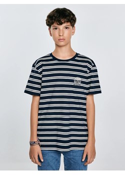 Koszulka chłopięca w paski granatowa Sewer 403 ze sklepu Big Star w kategorii T-shirty chłopięce - zdjęcie 184856772