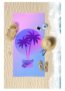 Samimi Ręcznik plażowy &quot;Miami Beach&quot; w kolorze błękitno-fioletowym - 150 x 75 cm ze sklepu Limango Polska w kategorii Ręczniki - zdjęcie 184857504