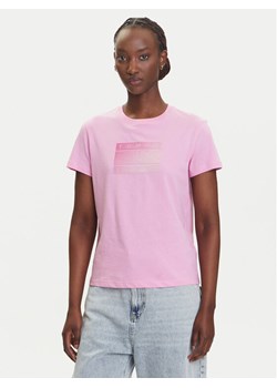 Tommy Jeans T-Shirt Gradient Flag DW0DW20905 Różowy Regular Fit ze sklepu MODIVO w kategorii Bluzki damskie - zdjęcie 184857932