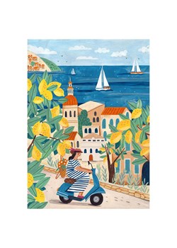 Poster &amp; Frame Druk artystyczny &quot;Woman on the Amalfi coast&quot; ze sklepu Limango Polska w kategorii Obrazy - zdjęcie 184859582