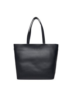 Torebka Tommy Hilfiger Th Logotape Tote AW0AW17693 Granatowy ze sklepu eobuwie.pl w kategorii Torby Shopper bag - zdjęcie 184863720