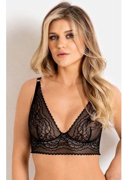 Biustonosz miękki soft koronkowy czarny Feel Bralette Long 19236, Kolor czarny, Rozmiar 65B, Mediolano ze sklepu Intymna w kategorii Biustonosze - zdjęcie 184865314