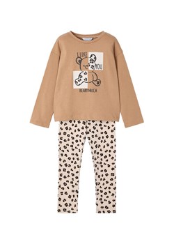 Mayoral Komplet bluzka i legginsy 4719 Beżowy Regular Fit ze sklepu MODIVO w kategorii Komplety dziewczęce - zdjęcie 184867013