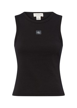 Calvin Klein Jeans Top damski Kobiety Bawełna czarny jednolity ze sklepu vangraaf w kategorii Bluzki damskie - zdjęcie 184868384