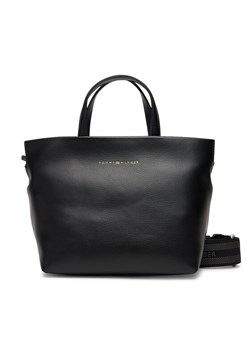 Torebka Tommy Hilfiger Th Logotape AW0AW17694 Czarny ze sklepu eobuwie.pl w kategorii Torby Shopper bag - zdjęcie 184871212