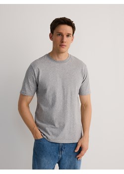 Reserved - Bawełniany t-shirt regular fit - jasnoszary ze sklepu Reserved w kategorii T-shirty męskie - zdjęcie 184873951