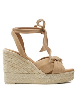 Espadryle Manebi Hamptons Wedge Espadrilles With Knot M 1.1 WS Beżowy ze sklepu eobuwie.pl w kategorii Espadryle damskie - zdjęcie 184877013