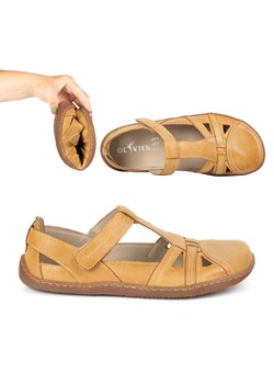 Buty damskie BAREFOOT Ultralekkie półsandały Olivier 1285 na rzep rude ze sklepu butyolivier w kategorii Półbuty damskie - zdjęcie 184879263