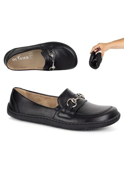 Barefoot damskie mokasyny skórzane minimalistyczne letnie 1288AR czarne ze sklepu butyolivier w kategorii Półbuty damskie - zdjęcie 184879270