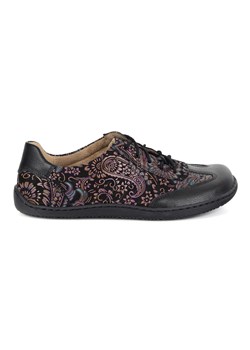 Buty BAREFOOT damskie skórzane minimalistyczne 1287 czarne z fioletem ze sklepu butyolivier w kategorii Półbuty damskie - zdjęcie 184879284