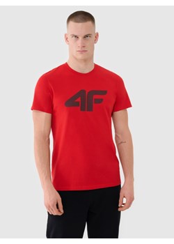 Męski t-shirt z nadrukiem 4F 4FWMM00TTSHM2658 - czerwony ze sklepu Sportstylestory.com w kategorii T-shirty męskie - zdjęcie 184879541