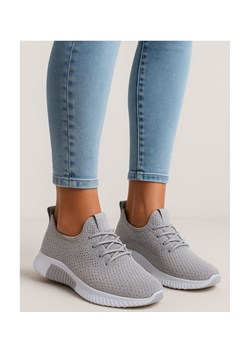 Wsuwane ażurowe szare buty sportowe /A9-2 17988 T281/ ze sklepu Pantofelek24.pl w kategorii Buty sportowe damskie - zdjęcie 184886520
