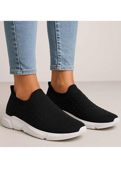 Wsuwane czarne buty sportowe /D4-3 17506 G182/ ze sklepu Pantofelek24.pl w kategorii Buty sportowe damskie - zdjęcie 184886543
