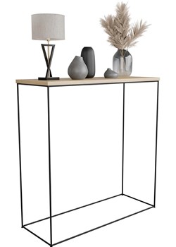Modernistyczna konsola do przedpokoju dąb lancelot + czarny  F6-T05 ze sklepu Edinos.pl w kategorii Konsole - zdjęcie 184886820