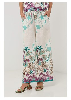 Lin Passion Spodnie w kolorze kremowym ze wzorem ze sklepu Limango Polska w kategorii Spodnie damskie - zdjęcie 184888523