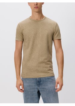 Reserved - Strukturalny t-shirt slim - beżowy ze sklepu Reserved w kategorii T-shirty męskie - zdjęcie 184889314