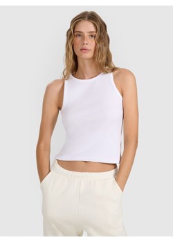 Damski top basic 4F 4FWMM00TSLEF132 - biały ze sklepu Sportstylestory.com w kategorii Bluzki damskie - zdjęcie 184891342