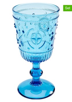 Kare Kieliszki (6 szt.) &quot;Greece&quot; w kolorze niebieskim do wina - wys. 16,5 x Ø 8,6 cm ze sklepu Limango Polska w kategorii Naczynia - zdjęcie 184891692