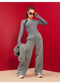 Sinsay - Body z długimi rękawami - szary ze sklepu Sinsay w kategorii Bluzki damskie - zdjęcie 184904532